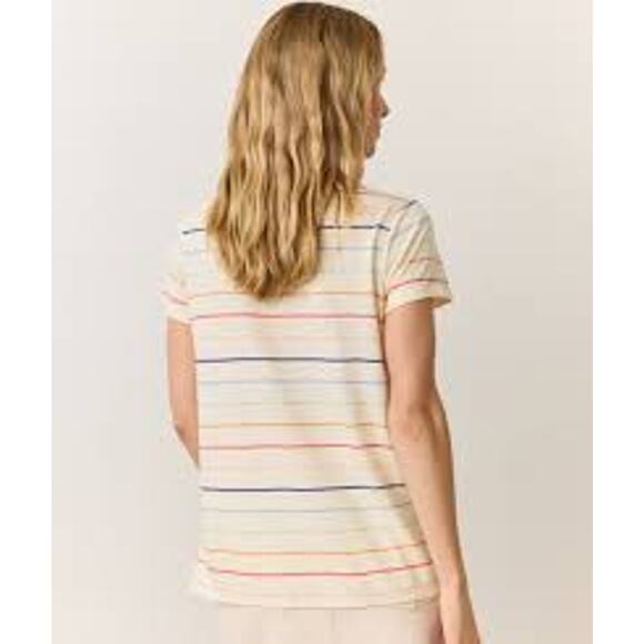 J.Society Short Sleeve Knit Tee Off White Fiesta Stripe 5800-FIE00 NEW Large L - Picture 8 of 9